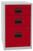 BISLEY Home Standcontainer lichtgrau, kardinalrot 3...