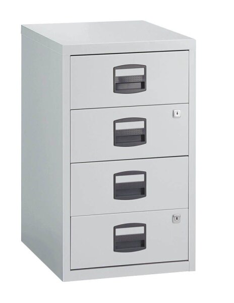 BISLEY Home Standcontainer lichtgrau 4 Auszüge Kunststoff-Muldengriff schwarz 41,3 x 40,0 x 67,2 cm