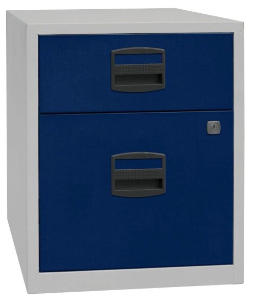 BISLEY Home Rollcontainer lichtgrau, oxfordblau 2 Auszüge 41,3 x 40,0 x 52,8 cm