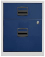 BISLEY Home Rollcontainer lichtgrau, oxfordblau 2 Auszüge 41,3 x 40,0 x 52,8 cm