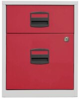 BISLEY Home Rollcontainer lichtgrau, kardinalrot 2 Auszüge 41,3 x 40,0 x 52,8 cm