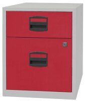 BISLEY Home Rollcontainer lichtgrau, kardinalrot 2 Auszüge 41,3 x 40,0 x 52,8 cm