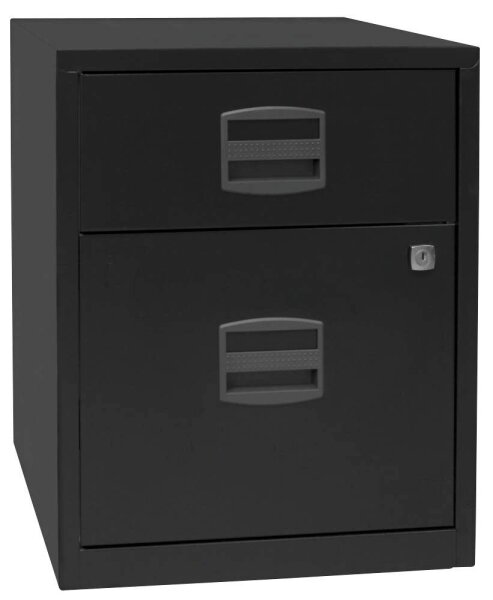 BISLEY Home Rollcontainer schwarz 2 Auszüge 41,3 x 40,0 x 52,8 cm