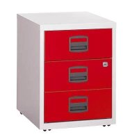 BISLEY Home Rollcontainer lichtgrau, kardinalrot 3...