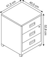 BISLEY Home Rollcontainer lichtgrau, kardinalrot 3...