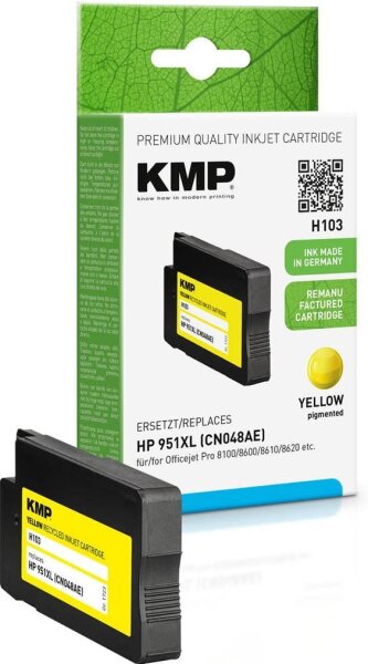 KMP H103 gelb Druckerpatrone kompatibel zu HP 951XL (CN048AE)