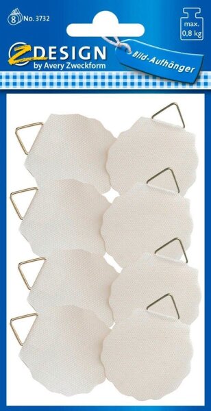 AVERY Zweckform Bildaufhänger selbstklebend für max. 0,8 kg, 30,0 x 30,0 mm, 8 St.