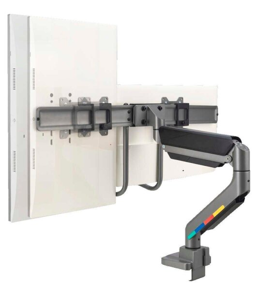 Kensington Monitor-Halterung SmartFit™ Dual K58272WW dunkelgrau für 2 Monitore, Tischklemme