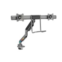 Kensington Monitor-Halterung SmartFit™ Dual K58272WW dunkelgrau für 2 Monitore, Tischklemme