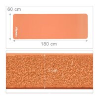 relaxdays Yogamatte orange 60,0 x 180,0 x 1,0 cm