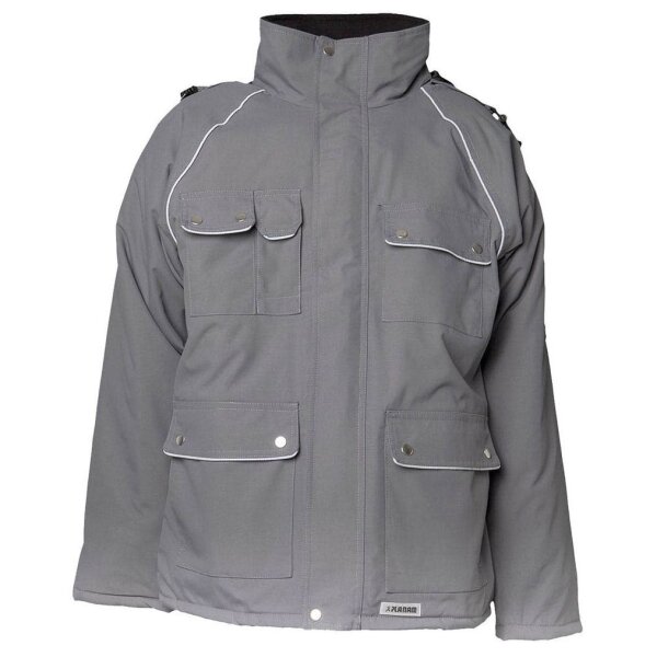 PLANAM® unisex Parka CANVAS 320 grau, schwarz Größe 2XL