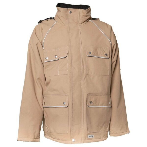 PLANAM® unisex Parka CANVAS 320 khaki, schwarz Größe 2XL