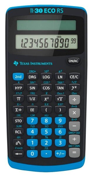 TEXAS INSTRUMENTS TI-30 ECO RS Wissenschaftlicher Taschenrechner schwarz/blau