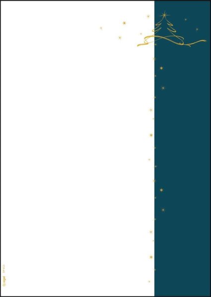 SIGEL Weihnachtsbriefpapier Christmas Tree petrol Motiv DIN A4 90 g/qm 100 Blatt