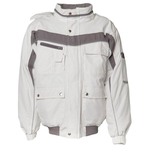 PLANAM® unisex Arbeitsjacke PLALINE weiß, zink Größe L
