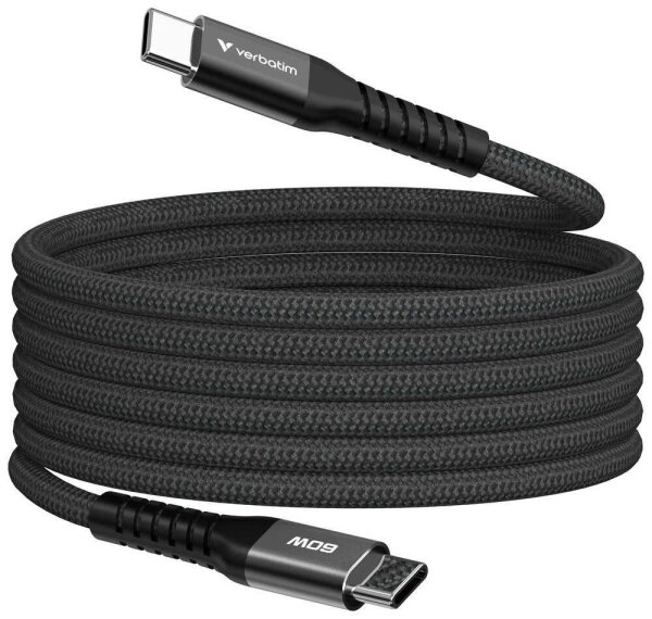 verbatim Sync & Charge magnetisches Ladekabel schwarz, Kabellänge: 1,2 m, 60 W