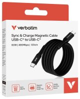 verbatim Sync & Charge magnetisches Ladekabel schwarz, Kabellänge: 1,2 m, 60 W