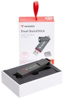 verbatim USB-Stick Dual QuickStick grau 256 GB, 1 St.