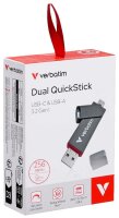 verbatim USB-Stick Dual QuickStick grau 256 GB, 1 St.