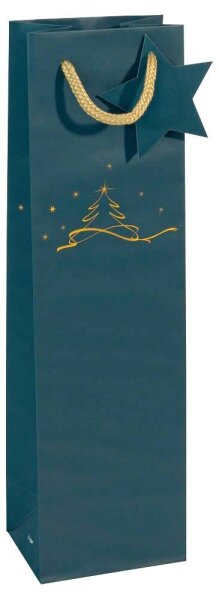 5 SIGEL Geschenktüten für Flaschen Christmas tree Motiv 10,0 x 35,0 cm
