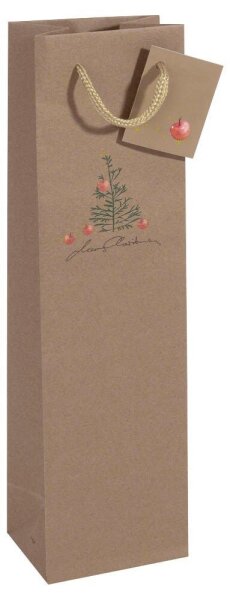 5 SIGEL Geschenktüten für Flaschen Christmas with apples Motiv 10,0 x 35,0 cm