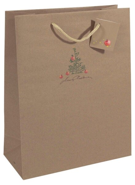 5 SIGEL Geschenktüten Christmas with apples Motiv 26,0 x 33,0 cm