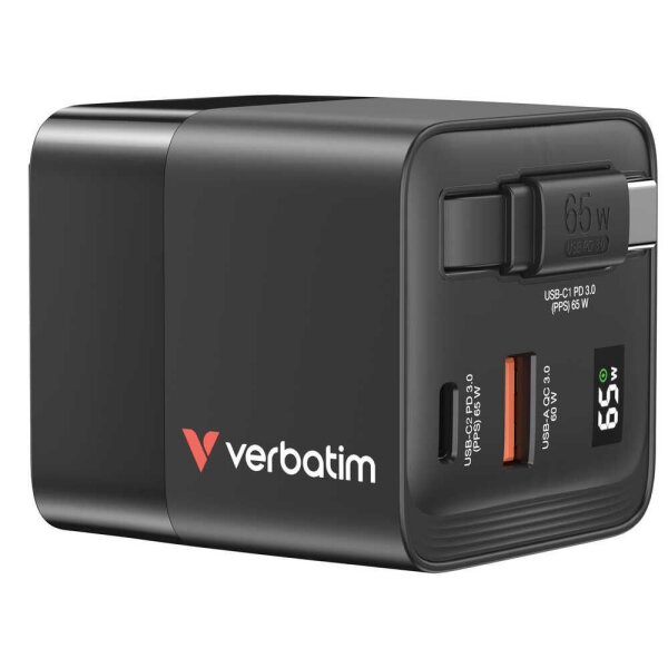 verbatim 32217 GaN Ladeadapter schwarz, 65 W