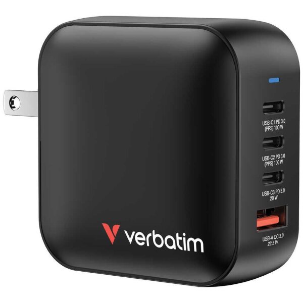 verbatim 32231 Mini GaN Ladeadapter schwarz, 100 W