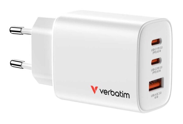 verbatim Essential Ladeadapter weiß, 65 W