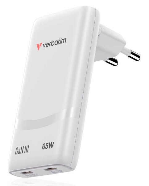 verbatim Fold n’ Go GaN III Ladeadapter weiß, 65 W