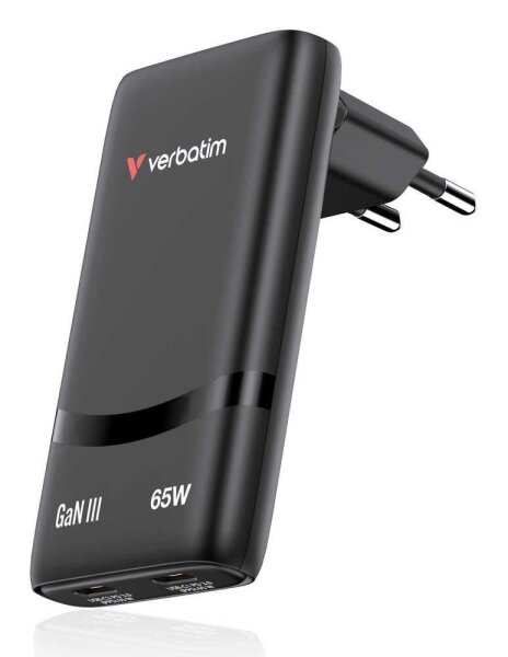 verbatim Fold n’ Go GaN III Ladeadapter schwarz, 65 W
