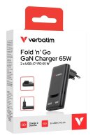 verbatim Fold n’ Go GaN III Ladeadapter schwarz, 65 W