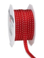PRÄSENT Geschenkband Stitches seidenmatt rot 7,0 mm...