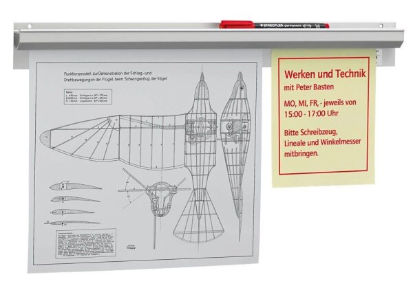 Catch-ball Infoboard Powergrip Klemmleiste 50,0 cm silber selbstklebend, Wandmontage, 1 St.