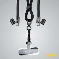 Aqiila® LANYARD Handykette Ladekabel schwarz, Kabellänge: 0,3 - 1,5 m, 60 Watt