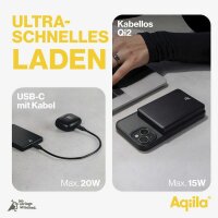 Aqiila® Qi2 wireless Powerbank 5.000 mAh schwarz