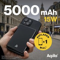 Aqiila® Qi2 wireless Powerbank 5.000 mAh schwarz