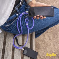 Aqiila® LANYARD Handykette Ladekabel lila, Kabellänge: 0,3 - 1,5 m, 60 Watt