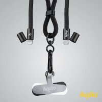 Aqiila® LANYARD Handykette Ladekabel schwarz, Kabellänge: 0,3 - 1,5 m, 30 Watt