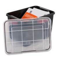 IRIS Ohyama AT-SD BkR/C/D.Red Aufbewahrungsboxen 3x 20,0 l schwarz, transparent, rot 29,0 x 39,0 x 26,0 cm, 3 St.
