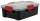 IRIS Ohyama AT-S BkR/C/D.Red Aufbewahrungsboxen 3x 10,0 l schwarz, transparent, rot 29,0 x 39,0 x 14,6 cm, 3 St.