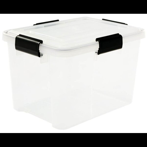 IRIS Ohyama Water Proof Aufbewahrungsbox 20,0 l transparent, schwarz 29,0 x 39,0 x 26,0 cm, 1 St.