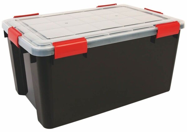 IRIS Ohyama AT-L BkR/C/D.Red Aufbewahrungsbox 50,0 l schwarz, transparent, rot 29,0 x 59,0 x 39,0 cm, 1 St.