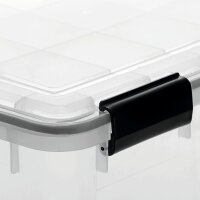 IRIS Ohyama Water Proof Aufbewahrungsbox 10,0 l transparent, schwarz 29,0 x 39,0 x 14,6 cm, 1 St.
