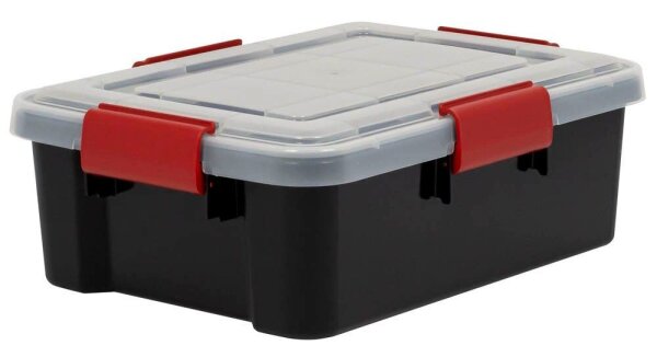 IRIS Ohyama AT-S BkR/C/D.Red Aufbewahrungsbox 10,0 l schwarz, transparent, rot 29,0 x 39,0 x 14,6 cm, 1 St.