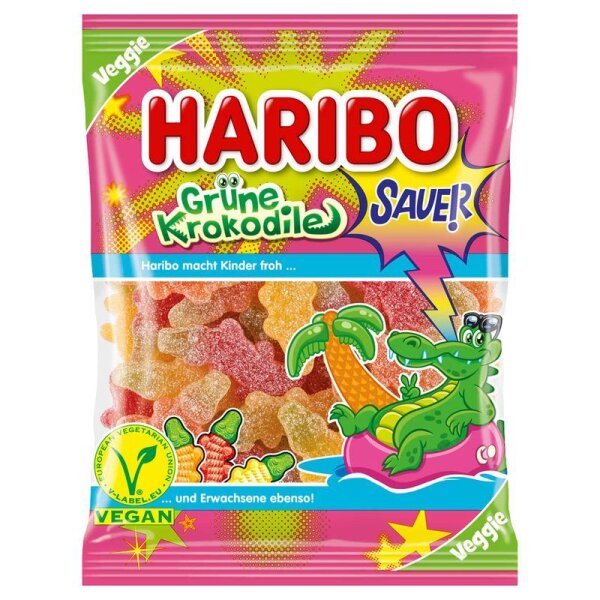 HARIBO Grüne Krokodile sauer Fruchtgummi 175,0 g