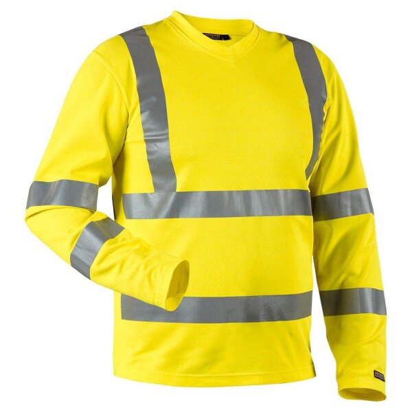 BLAKLÄDER® Herren Warnschutz-Langarmshirt 3381 gelb Größe S, 1 St.