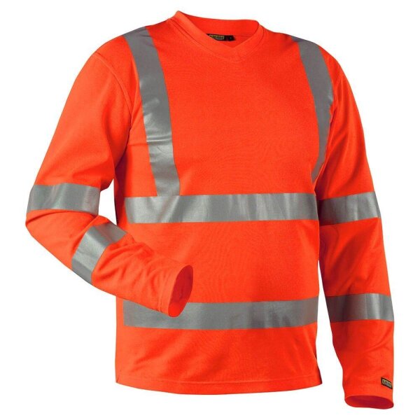 BLAKLÄDER® Herren Warnschutz-Langarmshirt 3381 orange Größe L, 1 St.