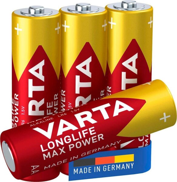 VARTA Batterien LONGLIFE Max Power Alkali-Mangan Mignon AA 1,5 V, 4 St.
