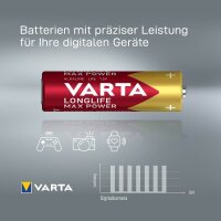 VARTA Batterien LONGLIFE Max Power Alkali-Mangan Mignon AA 1,5 V, 4 St.